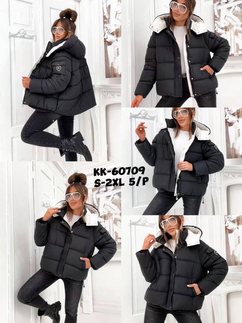 Kurtki damskie zimowe Roz S-2XL, 1 Kolor Paczka 5 szt